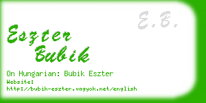 eszter bubik business card